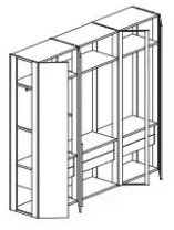 Wardrobe with aluminum and wood side panels