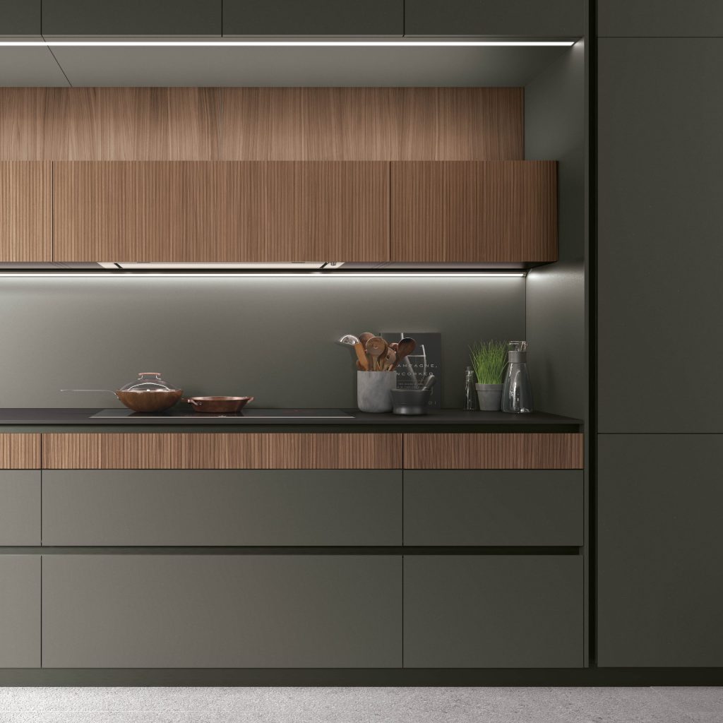 Anta Cannettata Noce Elegant per pensili e cassetto scaled 1